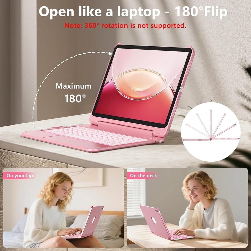 FUWANG Touch For IPad Air 11 Inch Air 5th 4th Generation Case With Keyboard - On - Picture 5 of 10